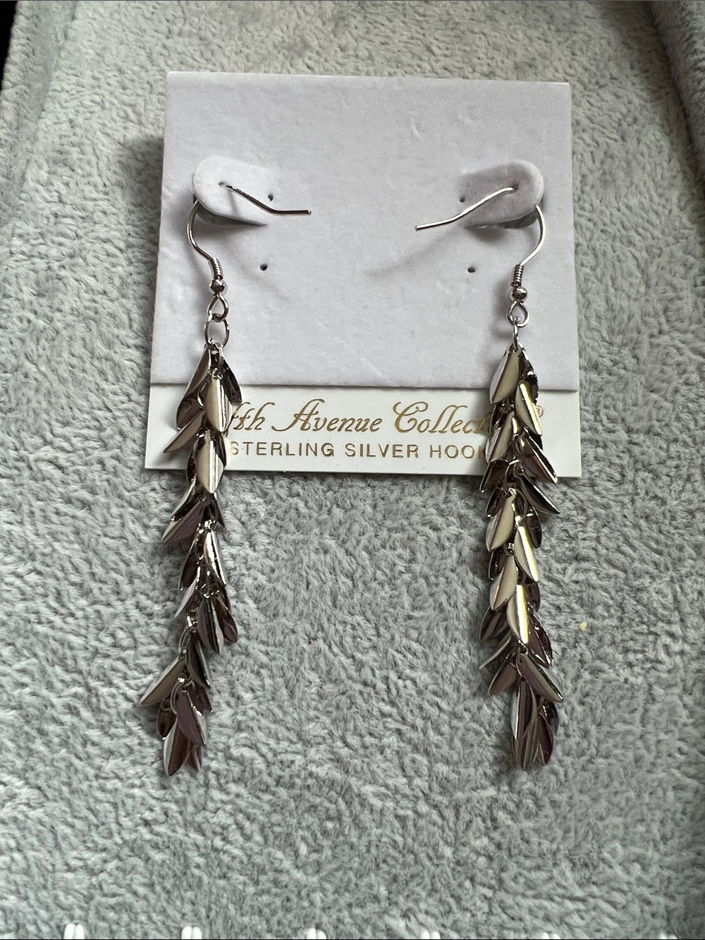 Silver Leaf Cascade Earrings - 5th Avenue Collection